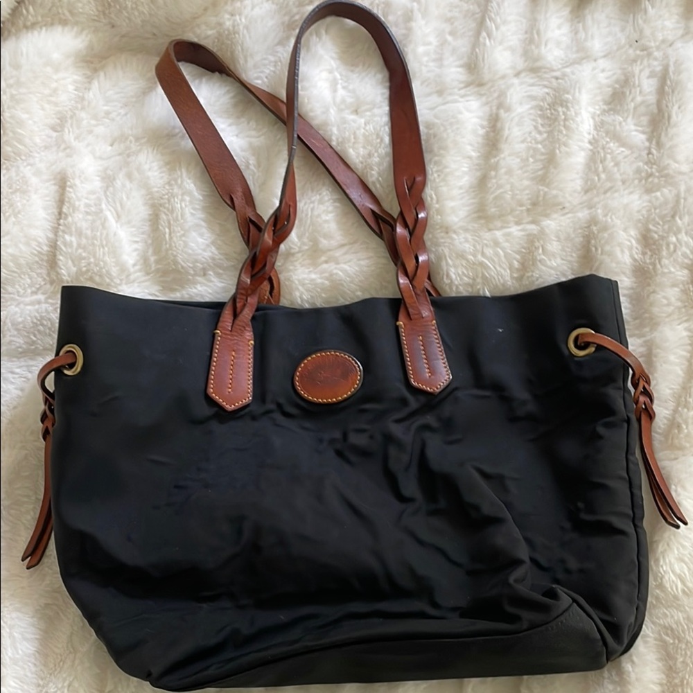 Dooney & Bourke Black and Brown Leather Accent Bag